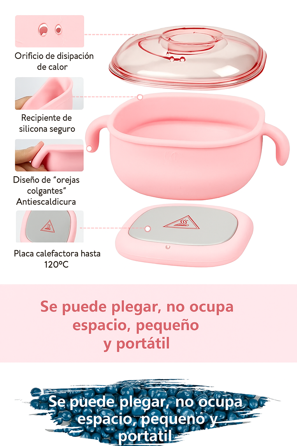 Calentador de Cera Depilatoria Plegable  